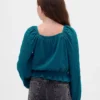 Kinder-top met peplum en gekreukeld effect