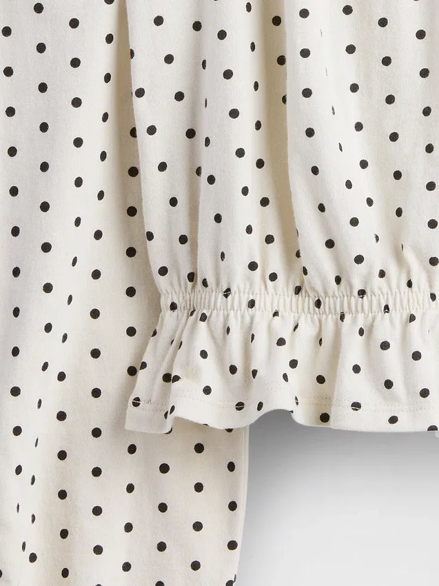 Kinder-top met peplum en gekreukeld effect