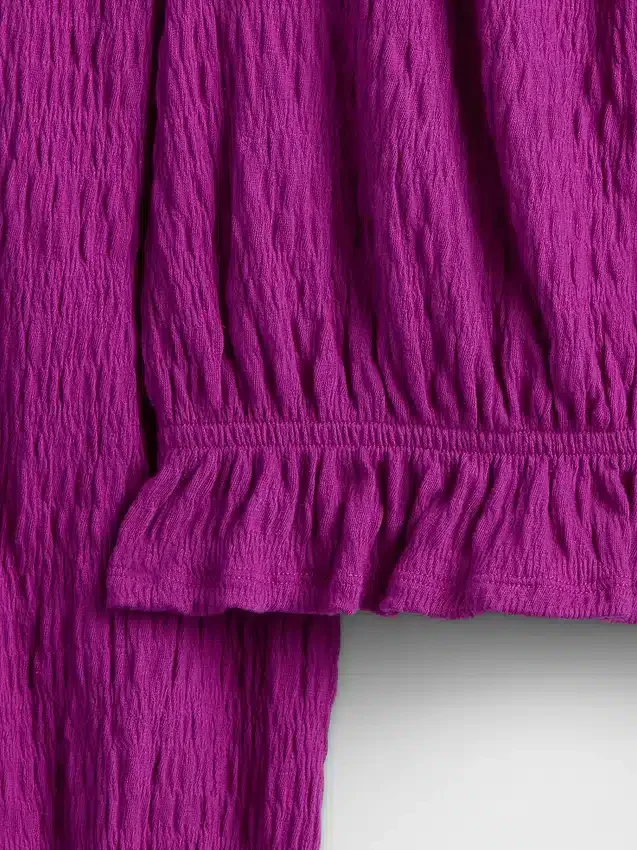 Kinder-top met peplum en gekreukeld effect