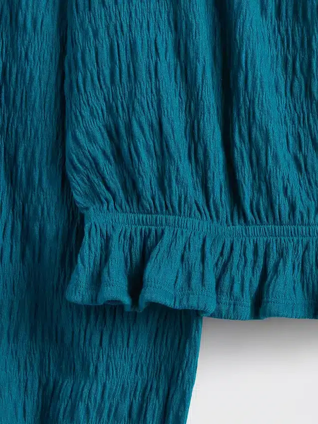 Kinder-top met peplum en gekreukeld effect