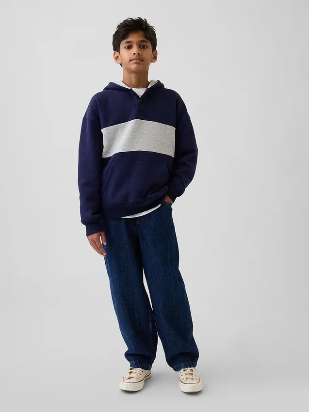 Kinder Vintagesoft Relaxed Henley-hoodie