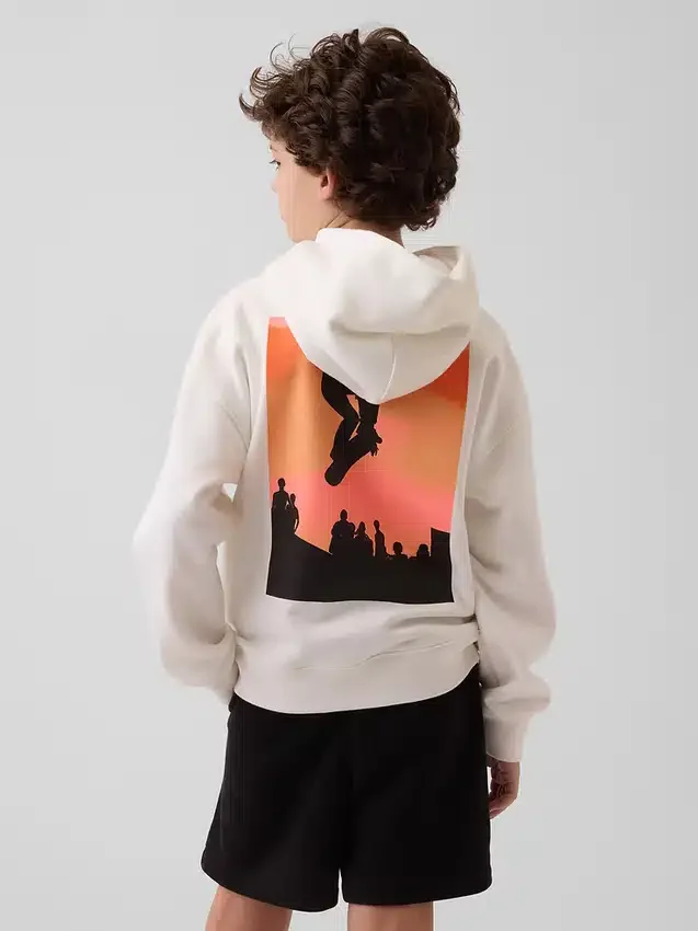 Kinder Vintagesoft relaxte hoodie met print