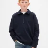Kinder Vintagesoft-trui met kwartritssluiting