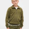 Kinder Vintagesoft-trui met kwartritssluiting