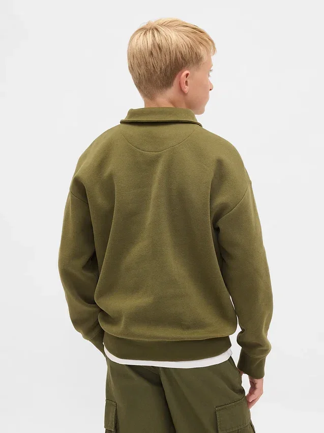 Kinder Vintagesoft-trui met kwartritssluiting