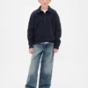Kinder Vintagesoft-trui met kwartritssluiting