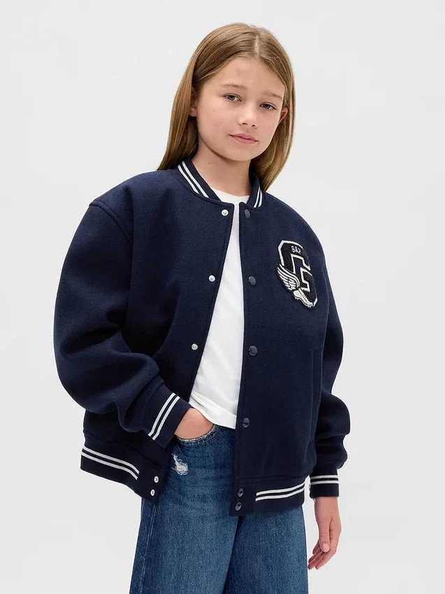 Kinderbomberjack met varsity-logo