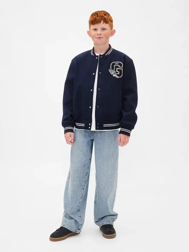 Kinderbomberjack met varsity-logo