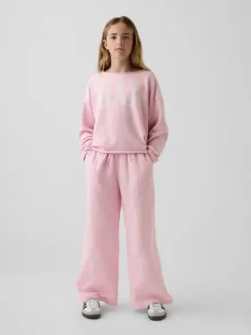 Kinderbroek van katoenen gaas met wijde pijpen