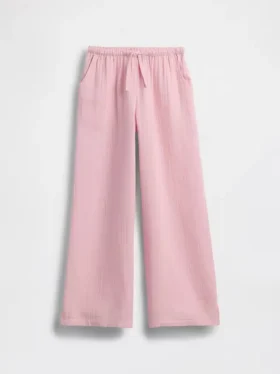 Kinderbroek van katoenen gaas met wijde pijpen