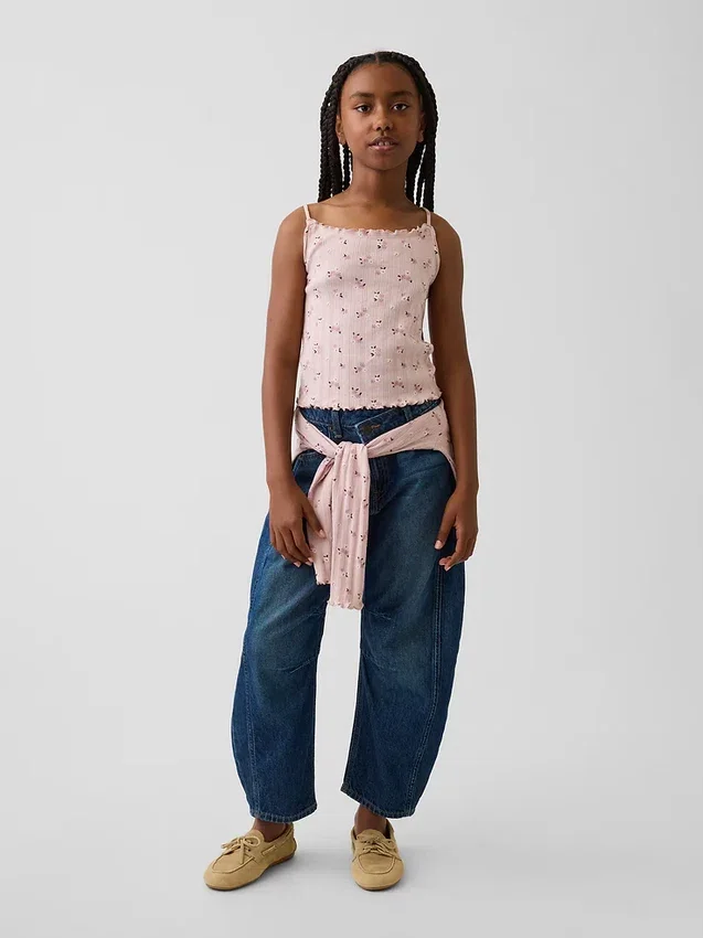 Kindercami van pointelle-rib