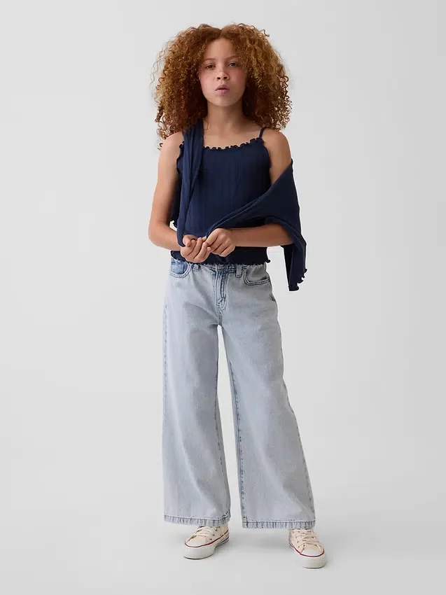 Kindercami van pointelle-rib
