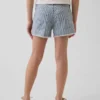 Kinderdenimkorte broek met lage taille en strepen