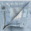 Kinderdenimkorte broek met lage taille en strepen