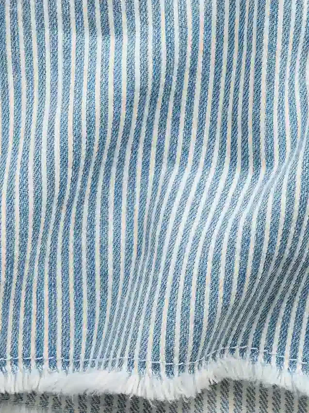 Kinderdenimkorte broek met lage taille en strepen