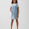 Kinderdenimrok met bloemenprint