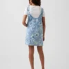 Kinderdenimrok met bloemenprint