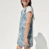 Kinderdenimrok met bloemenprint