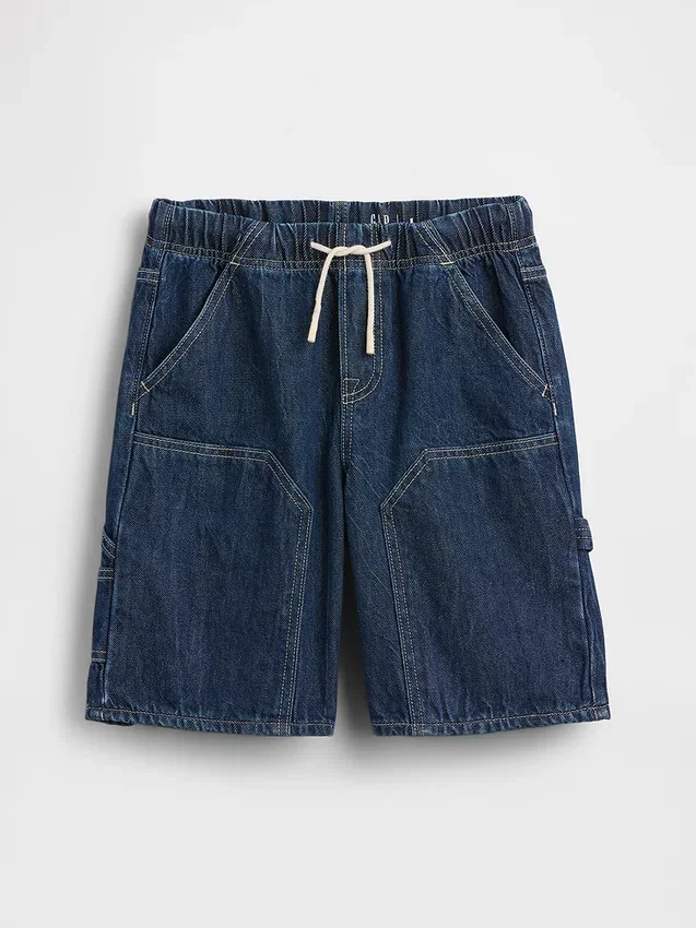 Kinderen '90s loszittende, comfortabele denim korte broeken voor carpenters