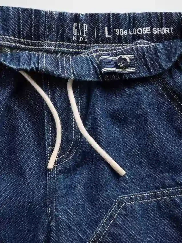 Kinderen '90s loszittende, comfortabele denim korte broeken voor carpenters