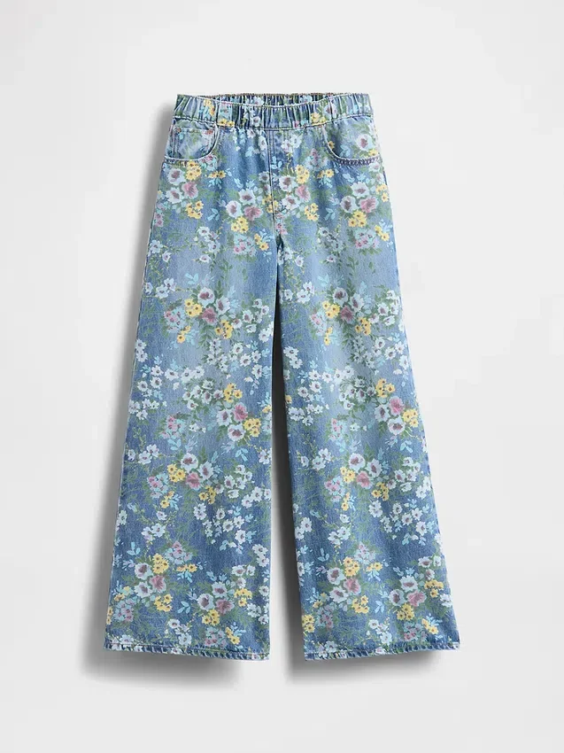 Kinderen: Baggy-Jeans met bloemenprint