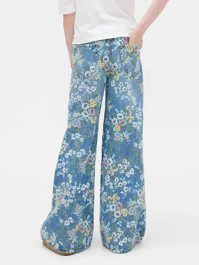 Kinderen: Baggy-Jeans met bloemenprint