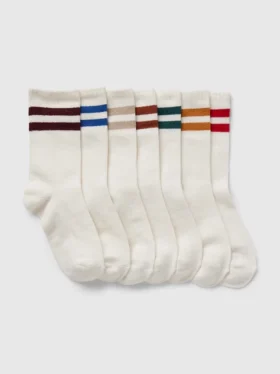 Kinderen biologisch katoenen varsity-sokken (7-pack)