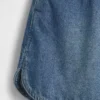 Kinderen: denim korte broeken met hoge taille en dolfin-pasvorm