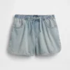 Kinderen: denim korte broeken met hoge taille, gemakkelijk aan te trekken