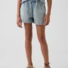 Kinderen: denim korte broeken met hoge taille, gemakkelijk aan te trekken