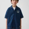 Kinderen Denim Relaxed New York-logo-overhemd
