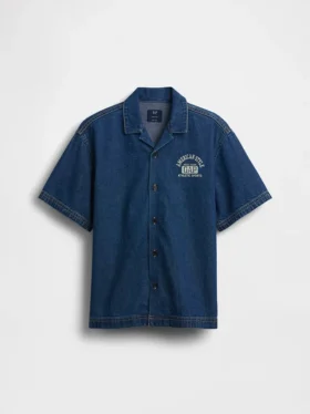 Kinderen Denim Relaxed New York-logo-overhemd