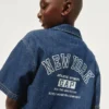 Kinderen Denim Relaxed New York-logo-overhemd