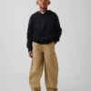 Kinderen: geborstelde, baggy cargo-broek met taps toelopende pijpen