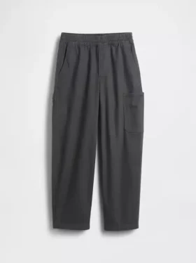 Kinderen: geborstelde, baggy cargo-broek met taps toelopende pijpen