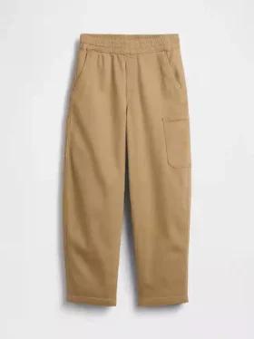 Kinderen: geborstelde, baggy cargo-broek met taps toelopende pijpen