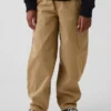 Kinderen: geborstelde, baggy cargo-broek met taps toelopende pijpen