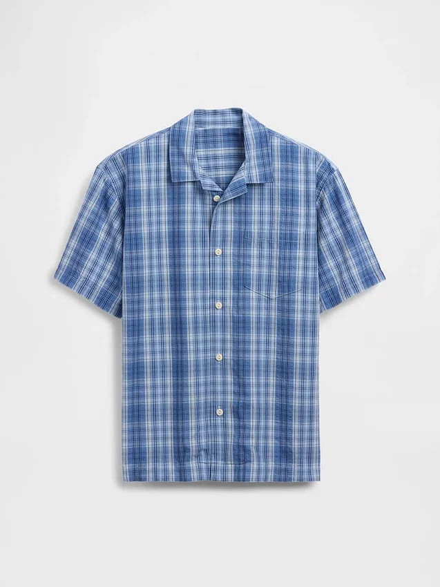 Kinderen geruit vakantieshirt met textuur