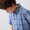 Kinderen geruit vakantieshirt met textuur