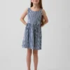 Kinderen Gingham-denimjurk