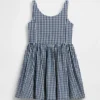 Kinderen Gingham-denimjurk