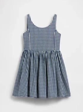 Kinderen Gingham-denimjurk