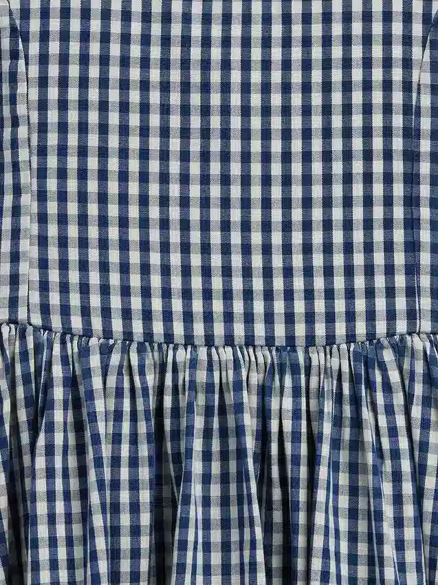 Kinderen Gingham-denimjurk
