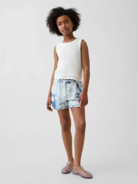 Kinderen High Rise Tie-Dye Denim Korte broeken