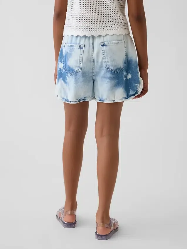 Kinderen High Rise Tie-Dye Denim Korte broeken
