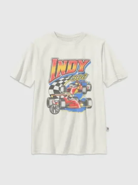 Kinderen Indy 500 Swoosh-T-shirt met print