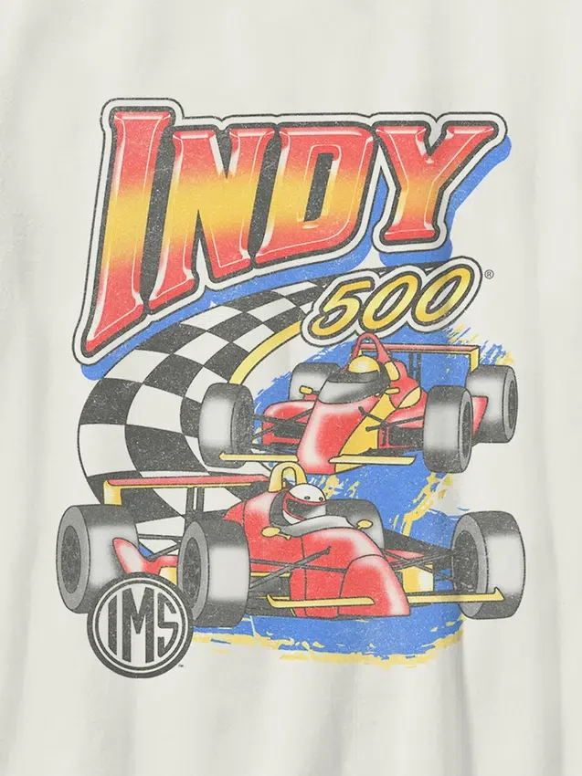 Kinderen Indy 500 Swoosh-T-shirt met print