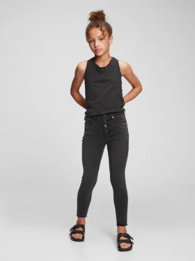 Kinderen: Jegging met hoge taille en distressed-look tot aan de enkels