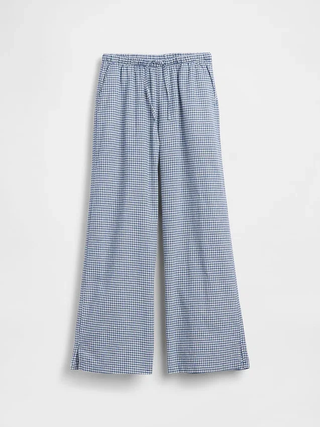 Kinderen Linnen-katoenen gemakkelijke broek met wijde pijpen