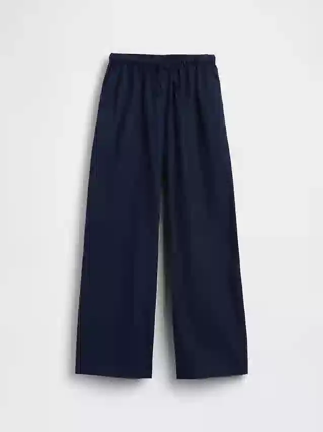 Kinderen Linnen-katoenen gemakkelijke broek met wijde pijpen